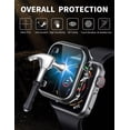 thumbnail image 4 of 2 Packs Case Compatible with Apple Watch Series 3 2 1 38mm with Screen Protector Slim Bumper Full Cover Hard PC Protective Case Accessories for iWatch Women Men (Black/Silver Edge+Leopard), 4 of 5