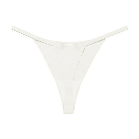 

EHTMSAK Women s G String Thong Low Rise Sexy No Show Seamless Soft Tangas Panties White XL