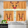 thumbnail image 3 of Yuyamidu Reindeer Kitchen Curtains and Valances 3 Panel Set Easy to Install Short Tier Curtains with Rod Pocket Soft Thicken Contemporary Trendy Valances Christmas Decor for Home, 3 of 5