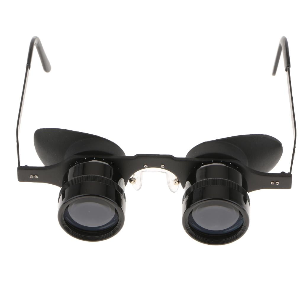 2.5X-15X Adjustable Glasses Style Telescope Hand Free Fishing Optics Binoculars For Outdoor Hiking Concert + 2X 3X 4X 5X 6X Lens