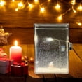 thumbnail image 4 of Christmas Decorations Indoor, Set of 1 Crackle Glass Ball with LED Lights Christmas Snowman Home Decor, Christmas Table Decorations Lighted Globes with Timer for Mantel Fireplace Tabletop, 4 of 5