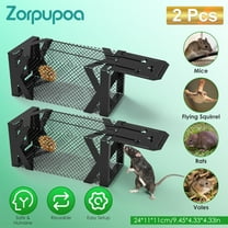 Zorpupoa 2Pcs Reusable Humane Live Mouse Traps Metal Rats Rodent Cage for Indoor Outdoor Use for Mice Voles Hamsters