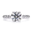 thumbnail image 2 of AFFY Twisted Rope Band Solitaire Engagement Ring for Women, 2.00 Carat (ctw) Round Cut Lab Grown Diamond Ring In 10K Solid White Gold F-G, VS-SI Quality Ring Size-5.5, 2 of 6