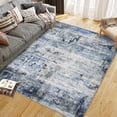 thumbnail image 2 of 2'x6' Washable Area Rug, Non Slip Abstract Rugs, Soft Faux Wool Living Room Rug, Low Pile Rugs for Living Room Bedroom Dining Room, Blue, 2 of 7