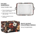 thumbnail image 2 of Yayeee Canvas Storage Basket with Handles for Shelves Fabric Bins Closet Organizer, Red Flowers Pattern, 2 of 8