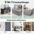 thumbnail image 6 of Giantex Folding Storage Ottoman Bench, Fabric Footrest w/ Removable Storage Bins & Padded Seat, Toy Storage Organizer Chest Box,  Light Grey, 6 of 10