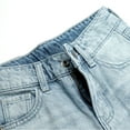 thumbnail image 4 of KIDSCOOL SPACE Boys Summer Denim Shorts, Ripped Soft Thin Elastic Band Inside Half Jean Pants,6-7 Years, 4 of 6