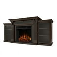 Calie Entertainment Center Electric Fireplace in Dark Walnut by Real