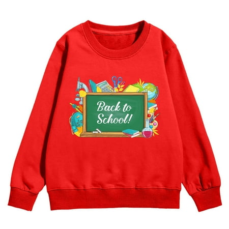 

Back To School Season Girls Sweatshirt Winter Fashion Long Sleeve Warm Comfortable Tops Cartoon Patterns Kids Fall Clothes Fall Clothes Toddler Boy Toddler Fall Outfits