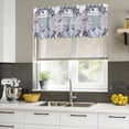 thumbnail image 4 of Blue Fall Curtain Valances for Windows, Kitchen Valance Window Treatments Panel 2 Pack, Pumpkins Wreath Maple Leaf Thanksgiving Rod Pocket Short Curtains for Bathroom Bedroom 60 x 18 Inch, 4 of 8