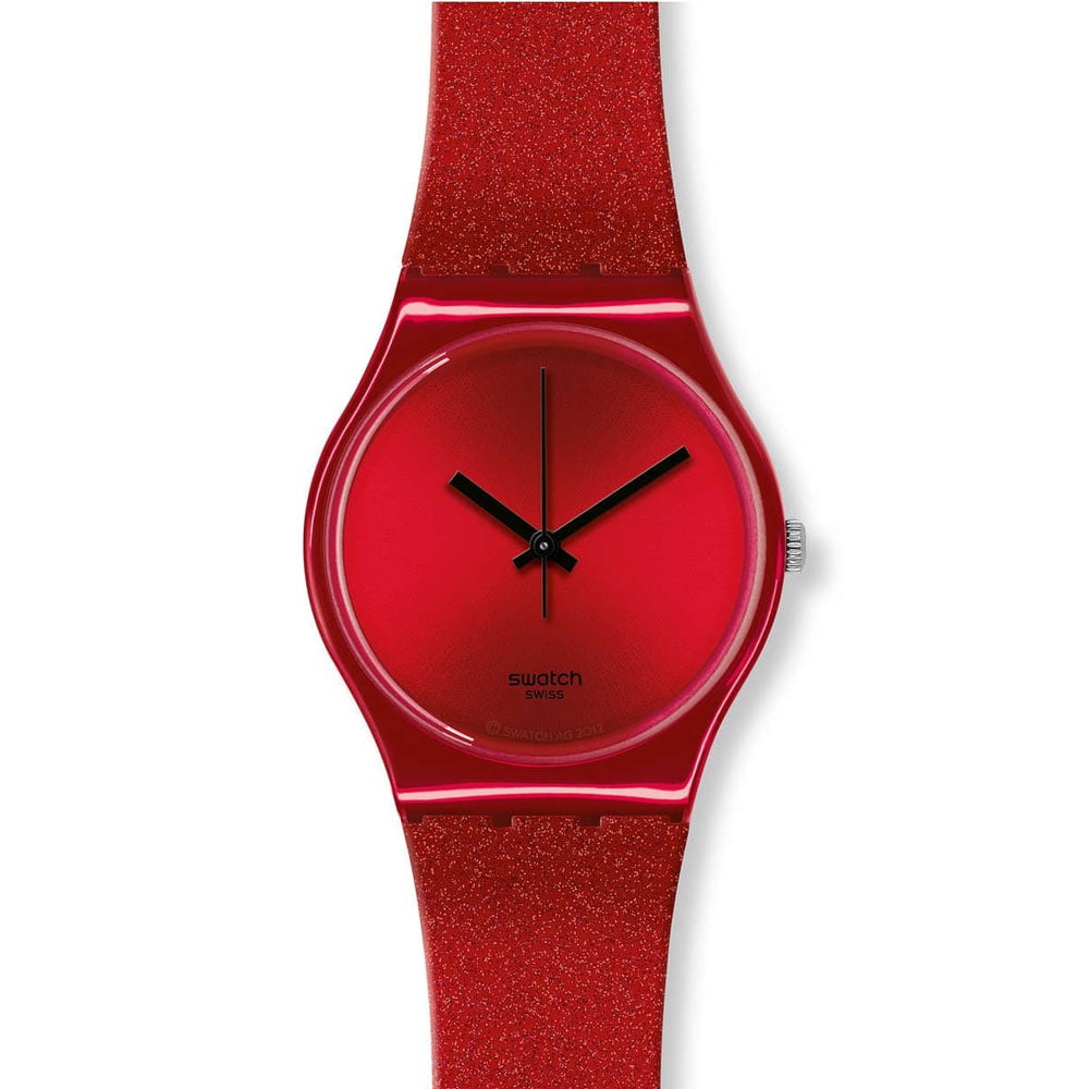Swatch GR160 Men's Intense Red Silicone Strap Red Dial Watch