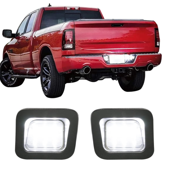 Ikon Motorsports Full LED License Plate Lights Lamp Taillight Assembly For 2002-2018 Dodge Ram 1500 & 2003-2018 2500 3500 & 2019-2022 Ram 1500 Classic