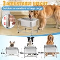 thumbnail image 6 of 3 Gallons Large Elevated Dog Water Bowl - 3 Height Adjustable (8.5'', 10'', 11.6'') Raised Stand, Stainless Steel Dog Bowl for Medium Large Dogs Relief Joint Pressure, 6 of 8