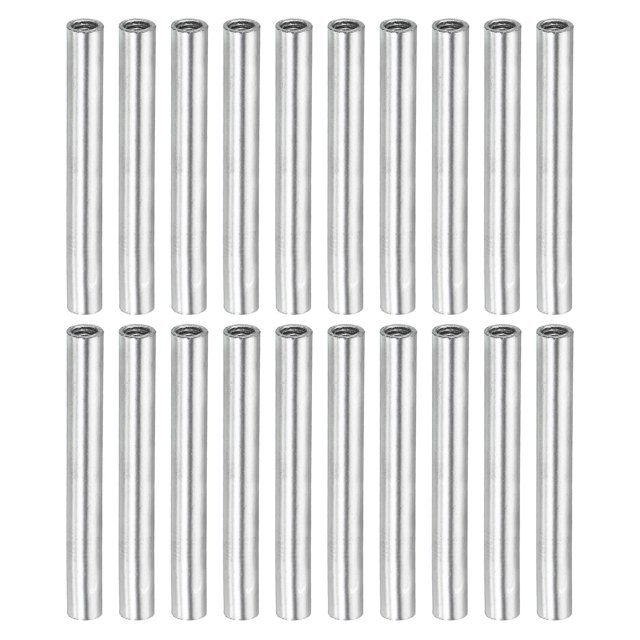 Unique Bargains Round Coupling Nut M4x0.7mm 45mm Threaded Sleeve Connector Rod Bar Stud Tube 20 Pack