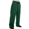 thumbnail image 2 of Mohiass Men's Fleece Sweatpants Straight Leg Casual Baggy Sweat Pants Drawstring Athletic Workout Gym Jogger with Pockets Army Green XL, 2 of 7