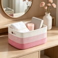thumbnail image 6 of Woven Cotton Linen Storage Basket, Large Decorative Storage Bin, Multi-Purpose Fabric Basket for Laundry, Toys and Books, Handmade Organizer for Home and Nursery, 6 of 7