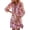 A-Red856, variant on SONXAHE Floral Print Dress for Women V Neck 3/4 Sleeve Tassel Tiered Boho Short Tunic Dress