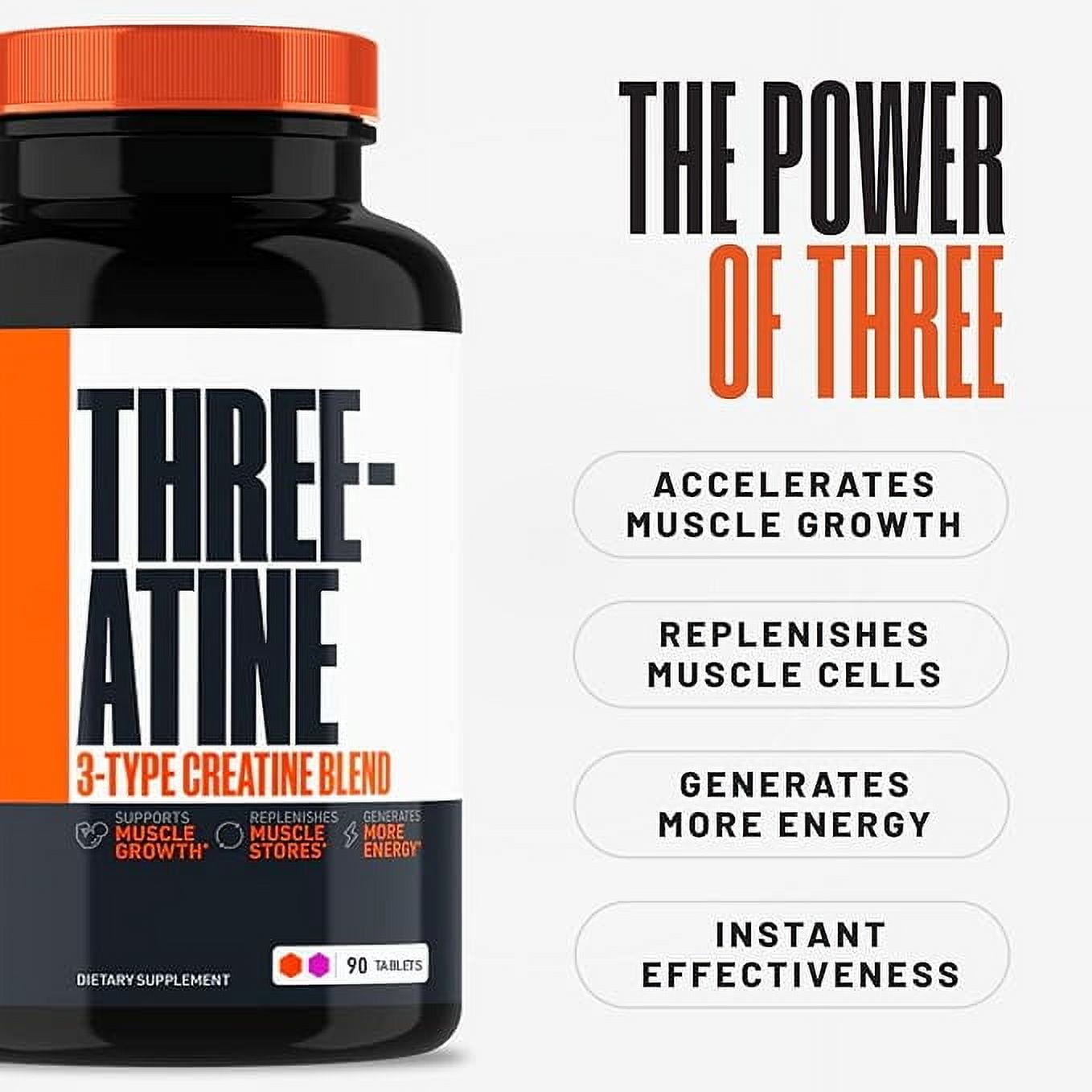 Crazy Muscle Creatine Monohydrate Pills, Premium 3 Type 5g Creatine Pills, Pre/PostWorkout & Keto Energy Builder, Easy to Take Three-Atine for Optimum Performance Men Women, 90 Tablets