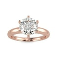 thumbnail image 2 of 2 Carat Round Brilliant Moissanite Solitaire Engagement Ring in 14k Rose Gold (G-H, VS, cttw) 6-Prong Size 11 by Beverly Hills Jewelers, 2 of 5