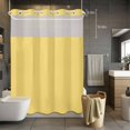 thumbnail image 5 of No Hook Shower Curtain and Liner Set, Light Yellow Washable Fabric Shower Curtains for Bathroom, Bathtub, Minimalist Modern Solid Color Yellow Waterproof Bathroom Curtains 72W x 96H, 5 of 9