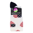 thumbnail image 2 of Love USA American Flag Heart Socks Over the Calf (White/Navy/Red, Medium), 2 of 2