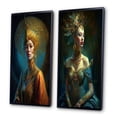 thumbnail image 3 of Designart "Ethereal High Fashion Inspired by Eiko Ishioka II" Asian Woman Framed Wall Art Set Of 2 - Glam Blue Frame Gallery Set For Office Decor, 3 of 6