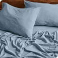 thumbnail image 3 of Bare Home Dusty Blue Sandwashed Microfiber Sheet Set, Wrinkle Resistant, Deep Pocket, Full, 3 of 7
