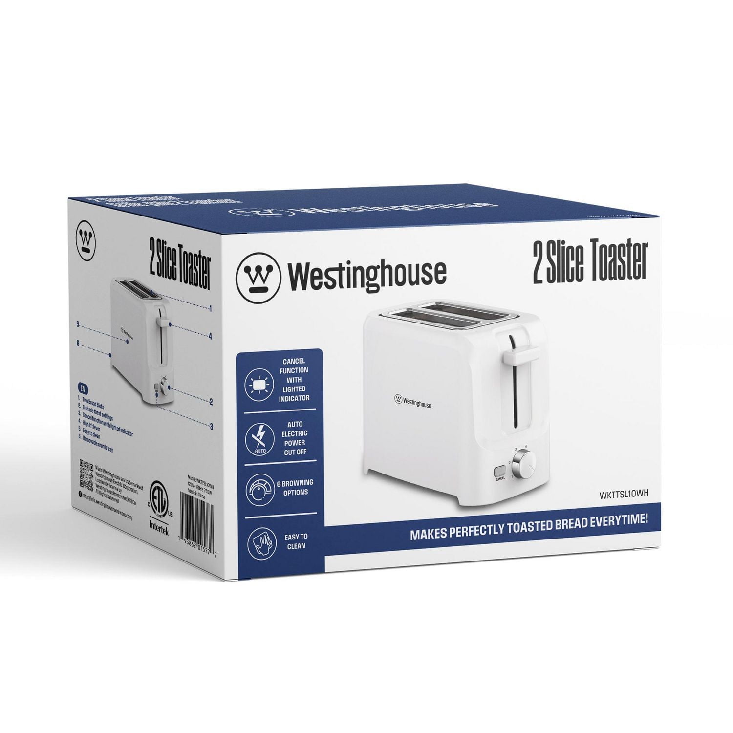 Westinghouse 2 Slice Toaster, White