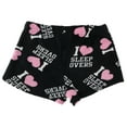 thumbnail image 3 of Emme Jordan Junior's Fuzzy Plush Pajama Shorts - I Love Sleep Overs Black - X-Large, 3 of 3