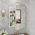 thumbnail image 2 of WallBeyond Aluminum Medicine Cabinet with Mirror Round Corner Rectangle Cabinet 22x28, Gold, 2 of 5