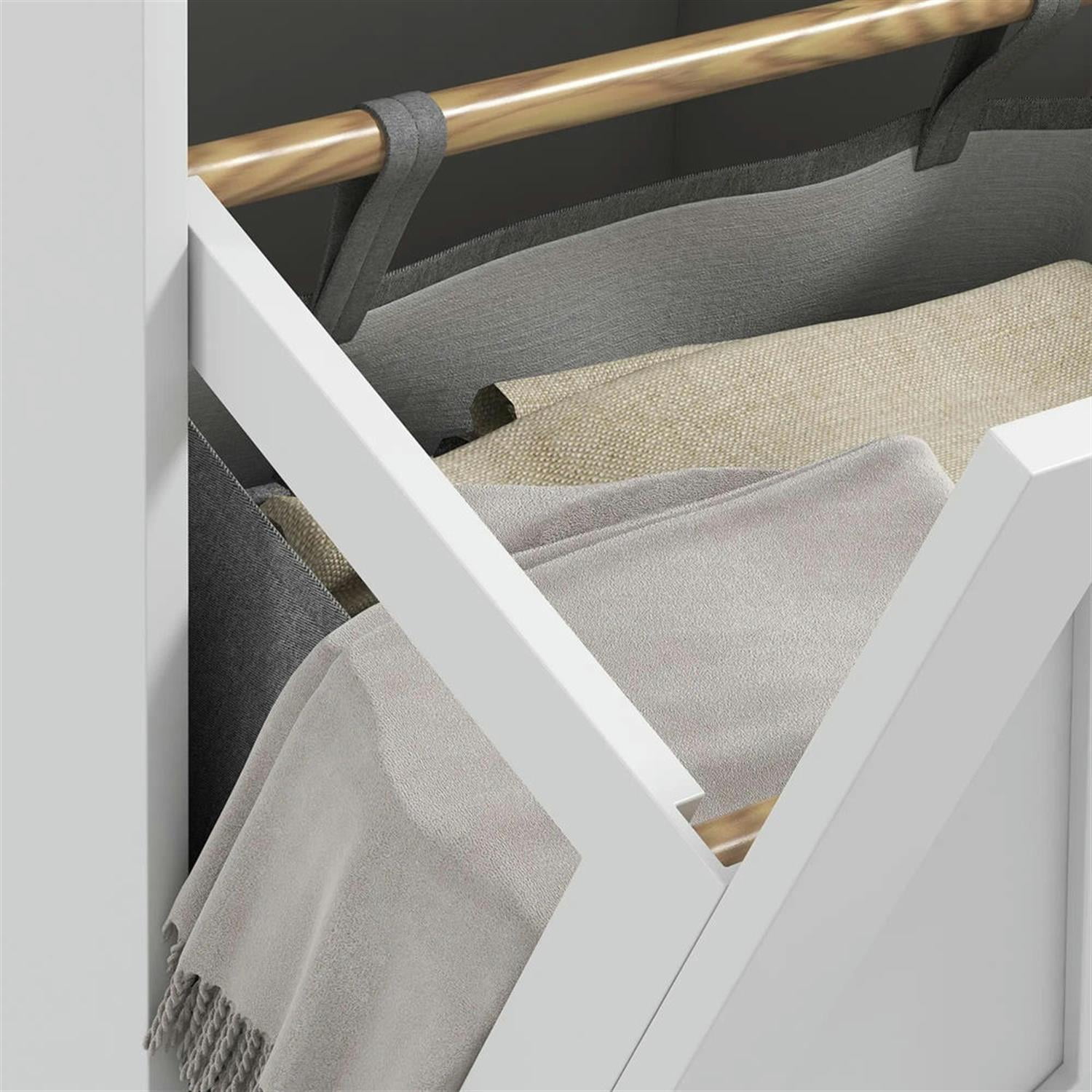 Demi Bonn 35" Bathroom Storage Cabinet with Tilt-Out Trash, Laundry Cabinet with 2 Removable Laundry Basket and 2 Drawer for Kitchen, Living Room, White