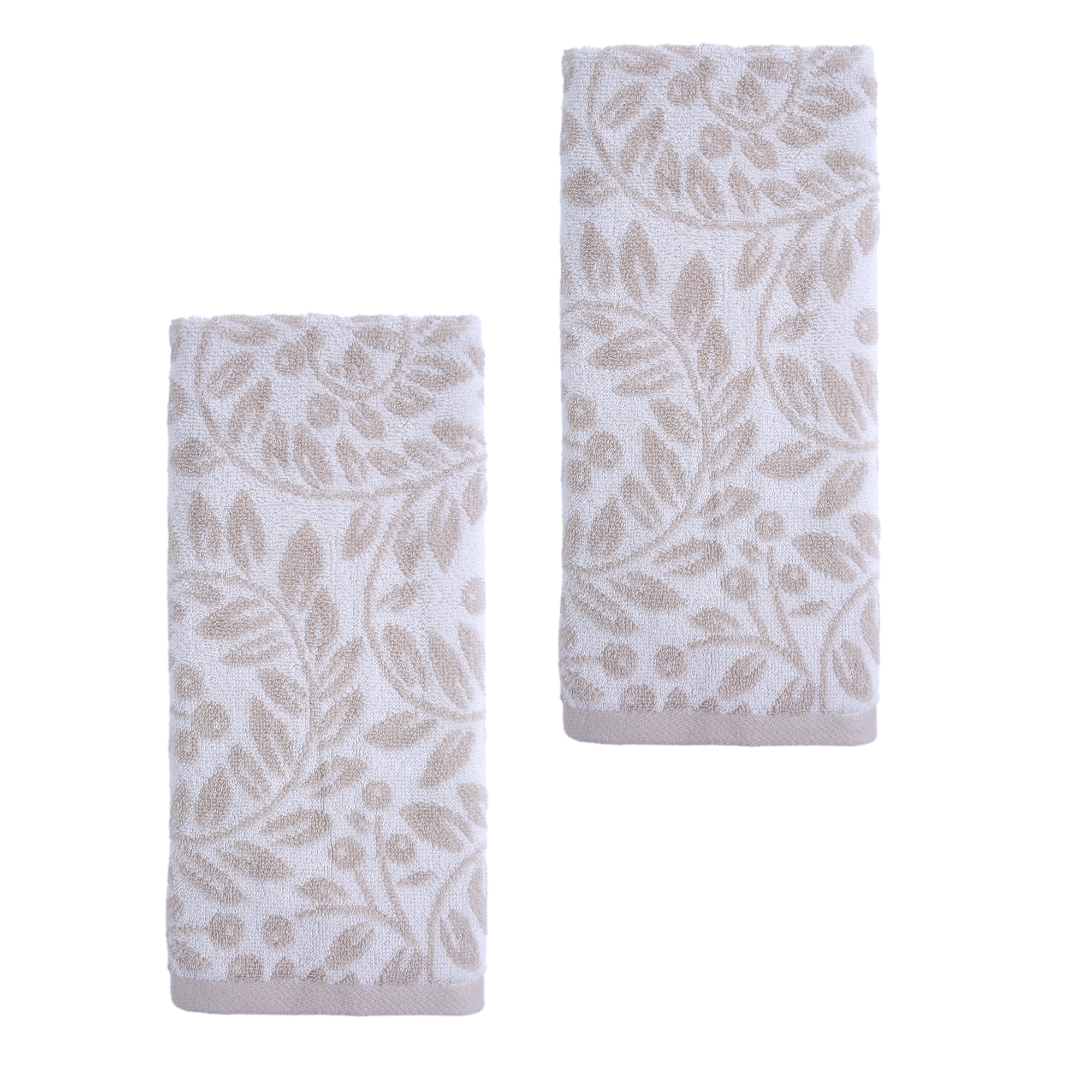 Holiday Time Botanical Swirl Hand Towels, 2-Pack