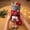 Red, variant on Gray Christmas Stocking Gift Bag With Couple Faceless Doll Pattern - Large 21.7x17.7x9.1 Inch Cloth Bag For Fireplace Decoration - 1 Pack