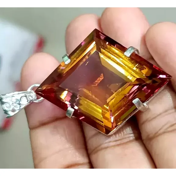 45 Ct Color Change Alexandrite Fancy Pendant 925 Sterling Silver Loose Gemstone