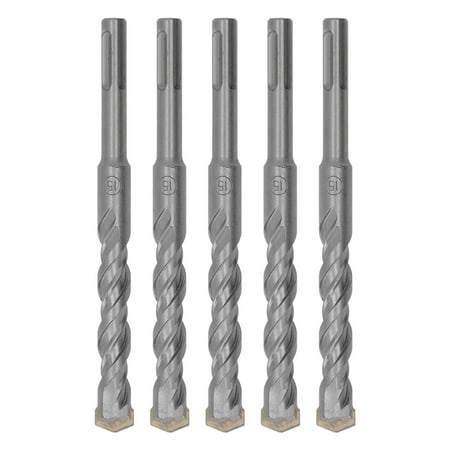 

2024 5 Pcs Rotary Hammer Drill Bit 160mm Length 2 Flute Self Centering Carbide Tip Impact Drill Bits for Brick Stone Concrete 15mm/0.59in