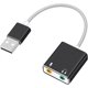 thumbnail image 1 of Adaptador de tarjeta de sonido estéreo externa USB de aluminio, adaptador de audio USB trenzado de nailon con conector para auriculares y micrófono., 1 of 2