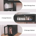 thumbnail image 6 of Hironpal Vanity Desk with Arched Tri-folding Mirror and Lights, Makeup Dressing Table with Adjustable Brightness and Storage Space for Women Girls Gift, 6 of 7