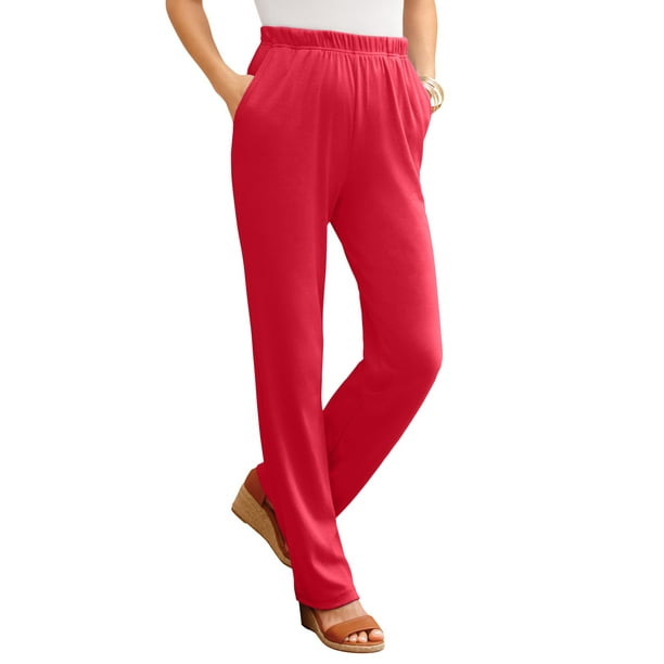 Roaman's Roaman's Women's Plus Size StraightLeg Soft Knit Pant Pull