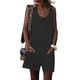 thumbnail image 1 of Sonducket Mono sin mangas con cuello para mujer, mono informal para caminar en la playa Vestidos Negro XXL, 1 of 5