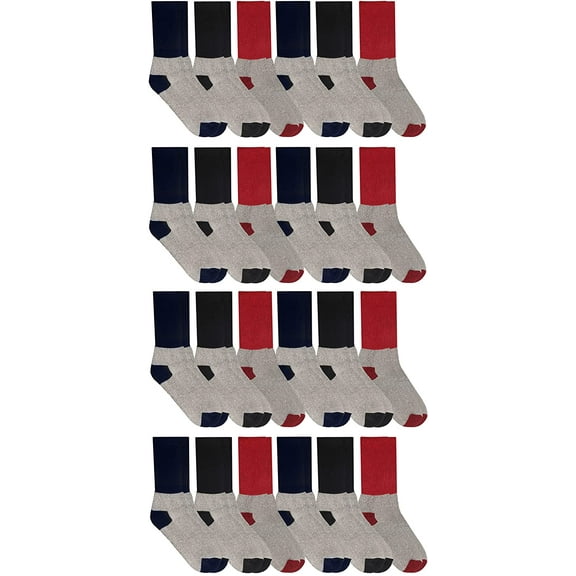 Yacht & Smith 24 Mens & Womens Cotton Thermal Crew Socks, Cold Weather Boot Sock Shoe Size 8-12 (Assorted Mens 10-13)