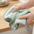 thumbnail image 3 of Unique Bargains 3Pcs Hanging Microfiber Reusable Kitchen Dish Cloths Green 10" x 10", 3 of 7