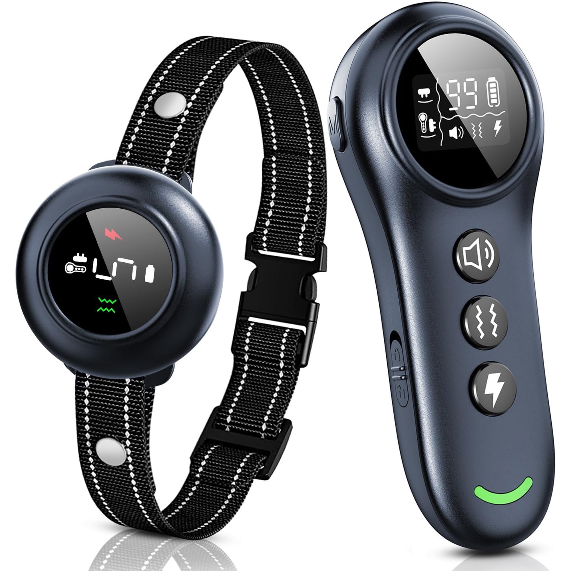 2-in-1 Dog Shock Collar & Bark - Smart Anti Barking With 5 Adjustable Sensitivity 3300ft Remote For All Breeds Ip67 Waterproof E-collar