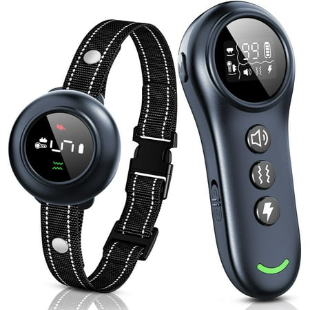 2-in-1 Dog Shock Collar & Bark - Smart Anti Barking With 5 Adjustable Sensitivity 3300ft Remote For All Breeds Ip67 Waterproof E-collar
