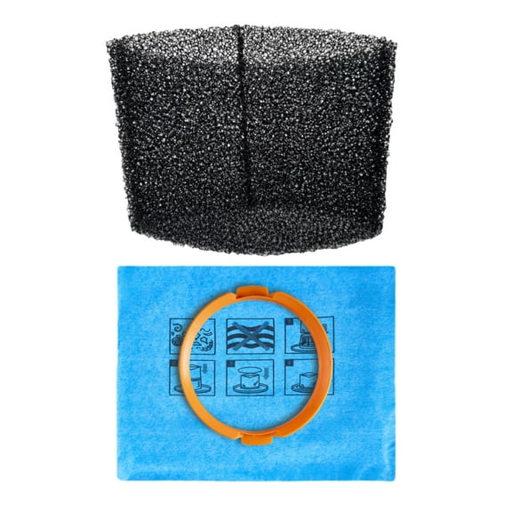 20-1200A Universal Foam Filter ,20-1100N Cloth Filter & Clamp,Compatible with Hyper Tough 3-4 Gallon Wet/Dry Vac Buckethead Filter Replacement Bundle - Foam Filter, Cloth Filter & Clamp