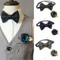 thumbnail image 2 of Stylish Classical Pattern Bowtie and Chest Flower Set for Children Gentlemen Little Boys School Event Necktie Corsage, 2 of 9