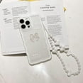 thumbnail image 5 of Compatible with iPhone 14 Pro Case, Soft Clear Bow-Knot with Lovely Cute Lanyard Chain Strap Bracelet Women Girls Cover Case for iPhone 14 Pro, 5 of 9