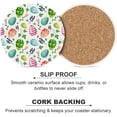 thumbnail image 6 of Round Drink Coasters 2 Pcs Easter Symbols Absorbent Ceramic Coaster with Cork Base for Coffee Cups Housewarming Gift for Home Decor, 6 of 6