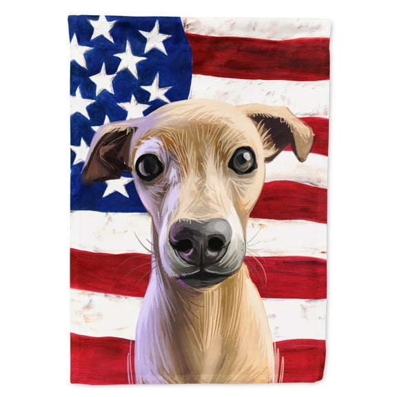 Carolines Treasures CK6576CHF Italian Greyhound American Canvas House Size outdoor-flags, Multicolor