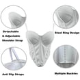 thumbnail image 6 of Women's Bustiers & Corsets Spaghetti Strap Underwire Push Up Full Coverage Bodysuit Solid Color Slimming Bustier Tops (M, White), 6 of 8