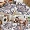 thumbnail image 5 of 3'x5' Area Rugs, Boho Navy Blue Indoor Outdoor Area Rug for Living Room Bedroom, Vintage Southwestern Geometric Art Washable Bathroom Rugs Kitchen Floor Carpet Mats Home Decor Aesthetic, 5 of 8